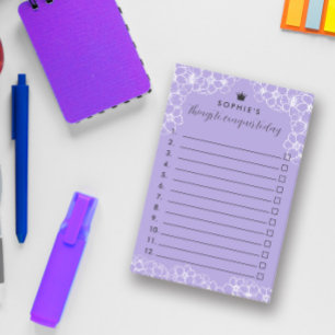 Lila Blommigt Princess Krona Sak att erövra Post-it Block