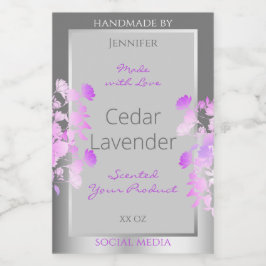 Lila Blommigt Produktförpackningsetiketter Grått S Mat Etikett