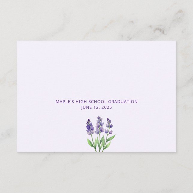 Lila Blommigt Råd för Student Studenten Tilläggskort (Baksida)