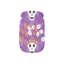 LILA BLOMMIGT SKULL Halloween minx spikkonst