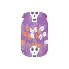 LILA BLOMMIGT SKULL Halloween minx spikkonst