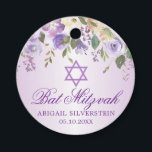 Lila Blommigt Star David Bat mitzvah Tack Gåvor Etiketter<br><div class="desc">Tack så mycket för Bat mitzvah favorittaggar för gäster. Vattenfärgslavender,  lila med kor och faux diamant. Perfekt för flickans ceremoni.</div>