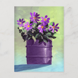 Lila Blommigt still Life Vykort