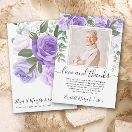 Lila Blommigt Tack Bereavement Photo