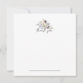 Lila Blommigt Tack Notecard Kort