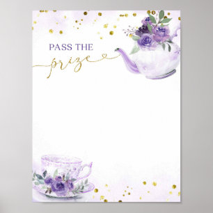 Lila Blommigt Tea Passar prismatcherna Möhippa Poster