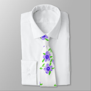 Lila Blommigt Tie Slips