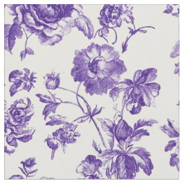Lila Blommigt Toile-mönster Tyg