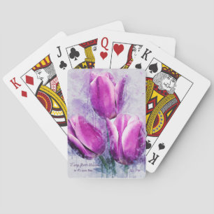 Lila Blommigt Tulip-uppspelningskort Casinokort