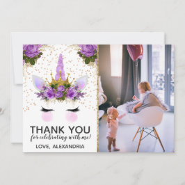 Lila Blommigt Unicorn Princess Tack Inbjudningar