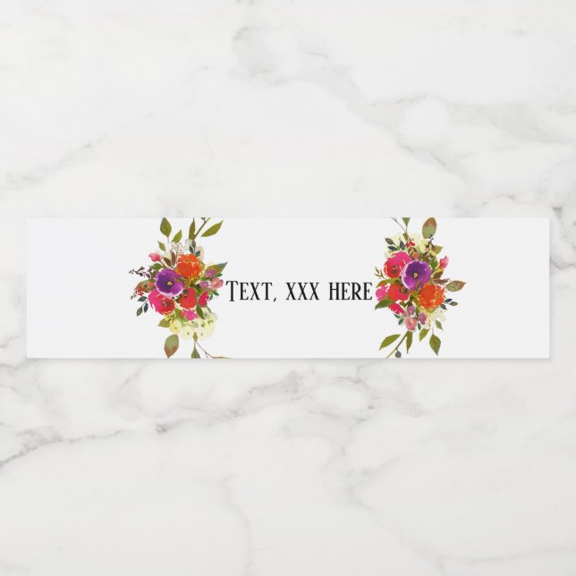 lila blommigt vår blommor vattenflaskor etikett (Singel etikett)