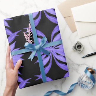 Lila blommigt vattenfärg mönster presentpapper