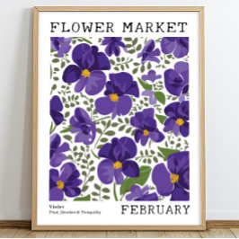 Lila Blommigt Violet februari FLOW Market Poster