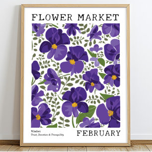 Lila Blommigt Violet februari FLOW Market Poster
