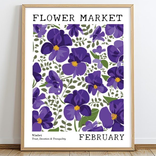 Lila Blommigt Violet februari FLOW Market Poster (Skapare uppladdad)