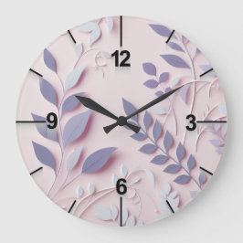 Lila Blommigt Wall Clock-Ai-design Stor Klocka