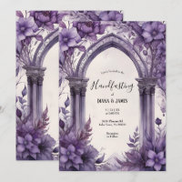 Lila Blommigt Watercolor gotiic Pagan Handfastmeda