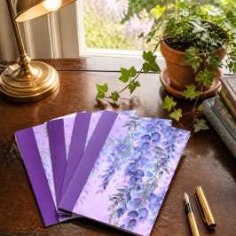 Lila Blommigt Watercolor Note Card Anteckningskort