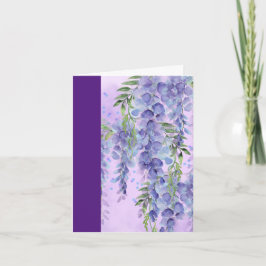 Lila Blommigt Watercolor Note Card Anteckningskort