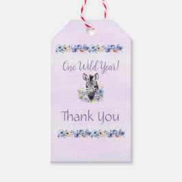 Lila Blommigt Zebra Birthday Presentetikett