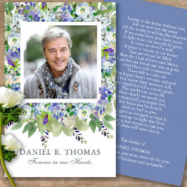 Lila Blommigtar för nedsatt Prayer Sympathy Cards Visitkort