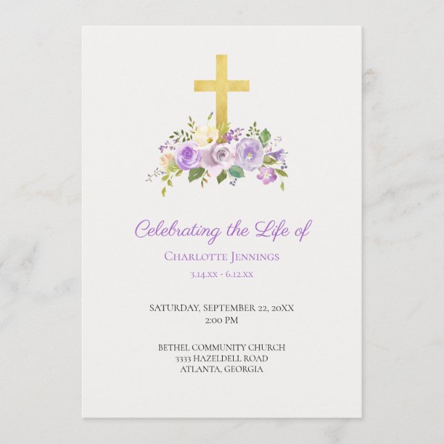 Lila Blommigts allmänna minnesordning Program (Framsida)