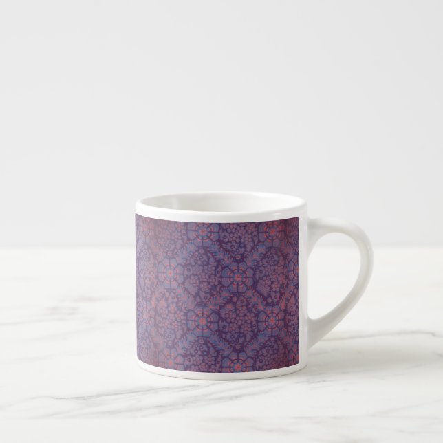 Lila blommönster espressomugg (Höger)