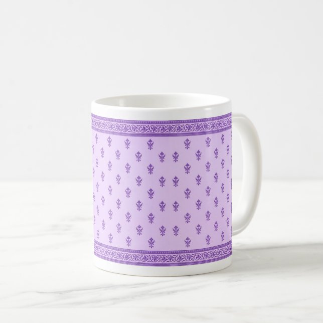Lila Blommönster Kaffemugg (Framsida höger)