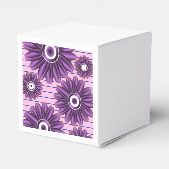 Lila Blommönster Modern Abstrakt Blomdesign Presentaskar (Baksidan Sidan)