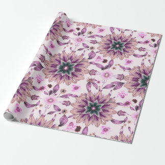 Lila Blommönster Presentpapper
