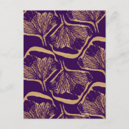 Lila blommönster vykort