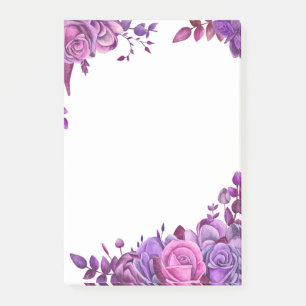 Lila blommor anteckningar. Lilac blommigt. Botanis Post-it Block