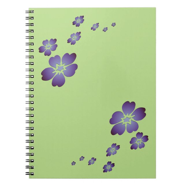 Lila blommor anteckningsbok med spiral (Framsidan)