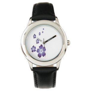 Lila blommor armbandsur