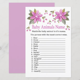Lila blommor Baby Djur Namn Lek