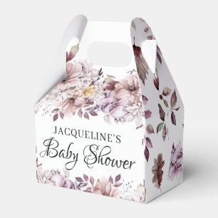 Lila blommor Baby Shower på hösten Elegant Presentaskar