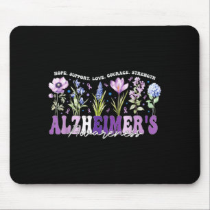 Lila blommor Band stöder Alzheimers medvetenhet Musmatta