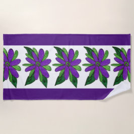 Lila blommor Beach Towel