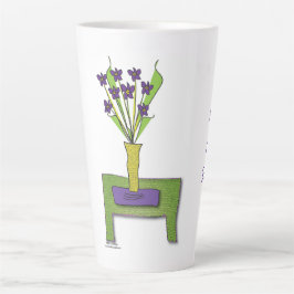 lila blommor - Behålla Life Simple Latte Mugg