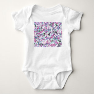 Lila blommor & Berries: Vattenfärg T Shirt