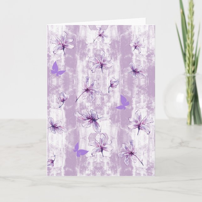 Lila blommor Blank Kort (Framsida)