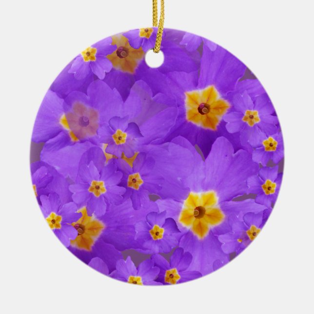 Lila blommor Blommar Circle Ornament (Framsidan)