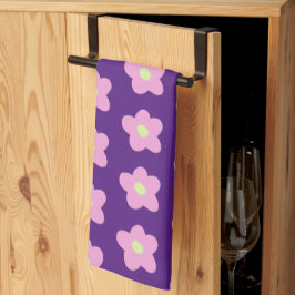 Lila Blommor-Blommar Kökshandduk