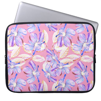 Lila blommor: Blommigt för vattenfärg Elegance. Laptop Fodral