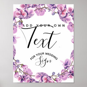 lila blommor blommigt personligt bröllp party poster