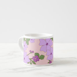 Lila blommor, Blommönster, Mönster om blommor Espressomugg