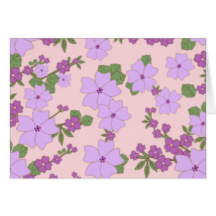 Lila blommor, Blommönster, Mönster om blommor Hälsningskort