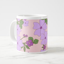 Lila blommor, Blommönster, Mönster om blommor Jumbo Mugg