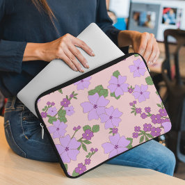 Lila blommor, Blommönster, Mönster om blommor Laptop Fodral
