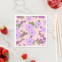 Lila blommor, Blommönster, Mönster om blommor Pappersservett